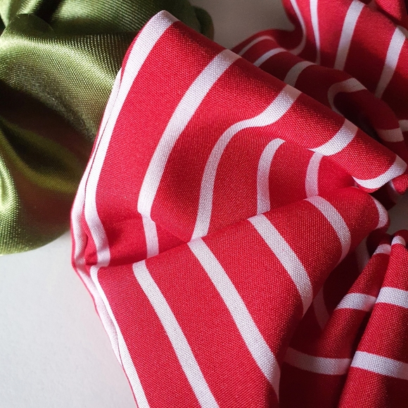 5 for $15  Oversized Striped Rayon Scrunchie - Picture 3 of 5